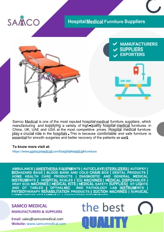 Hospital Medical Furniture Suppliers