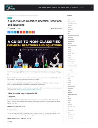 A Guide to Non-classified Chemical Reactions and Equations-PW