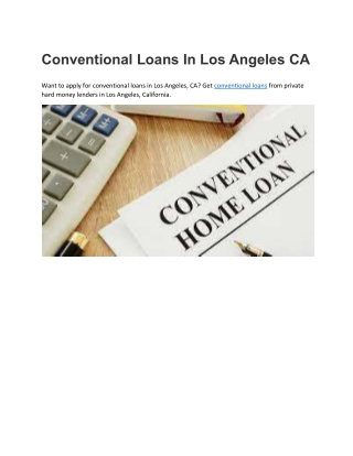 Conventional Loans