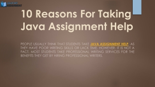10 Reasons For Taking Java Assignment Help