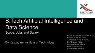 B.Tech Artificial Intelligence and Data Science - KIT