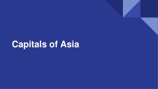 Capitals of Asia