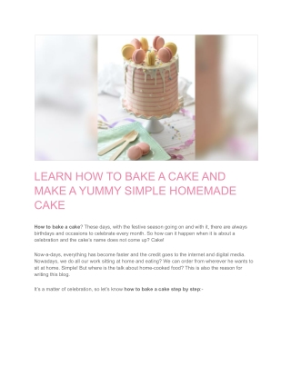 How to Bake a Cake Step by Step at Home? Hunar Online Courses