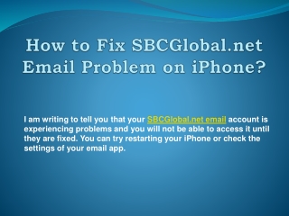How to Fix SBCGlobal.net Email Problem on iPhone?