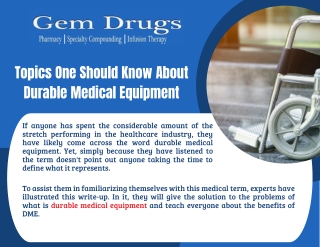 Select Durable Medical Equipment Products