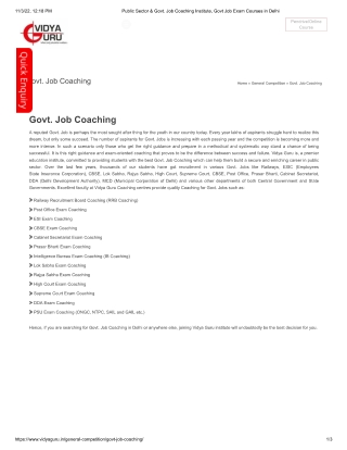 Govt. Job coaching