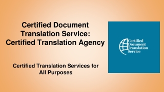 Certified Document Translation Service: Certified Translation Agency