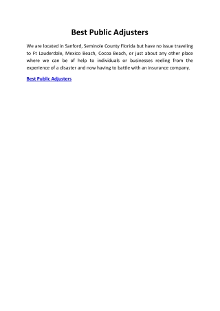 Best Public Adjusters