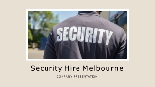 Security Hire Melbourne