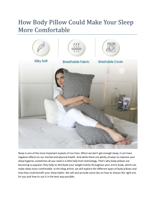 How Body Pillow Could Make Your Sleep More Comfortable