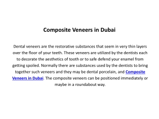 Composite Veneers in Dubai