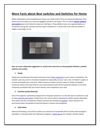 More Facts about Best switches and Switches for Home