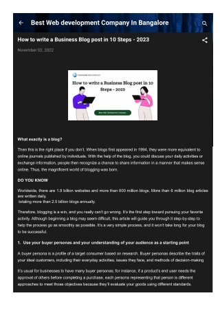 How to write a Business Blog post in 10 Steps - 2023
