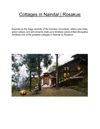 Cottages in Nainital  | Rosakue