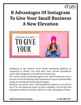 8 Advantages Of Instagram To Give Your Small Business A New Elevation