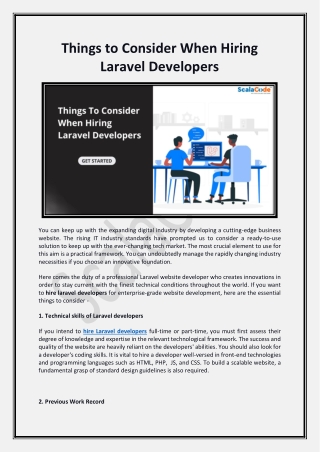 Things to Consider When Hiring Laravel Developers - ScalaCode