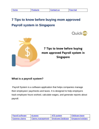 7 Tips to know before buying mom approved Payroll system in Singapore