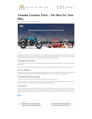 Yamaha spare parts  genuine parts exporter