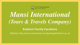 Kashmir Family vacations