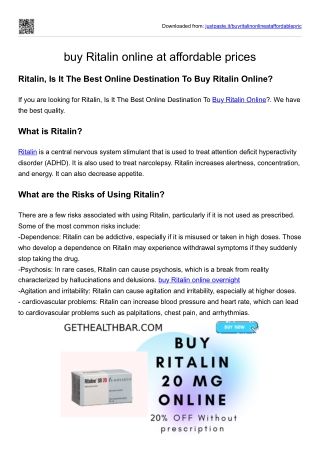 buy Ritalin online at affordable prices