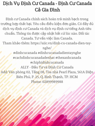 Dịch Vụ Định Cư Canada - Định Cư Canada Cả Gia Đình