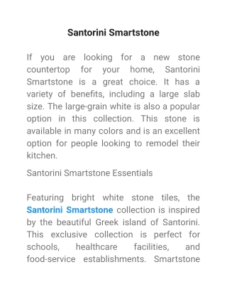 Santorini Smartstone