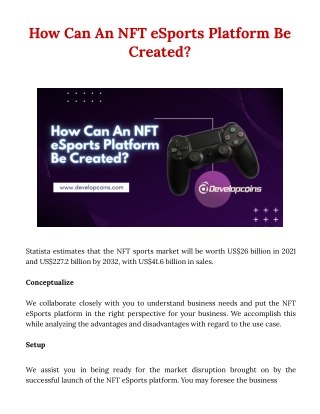How to Create an NFT eSports Platform? A Detailed Guide