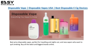 Disposable Vape | Disposable Vapes USA | Best Disposable E Cig Devices