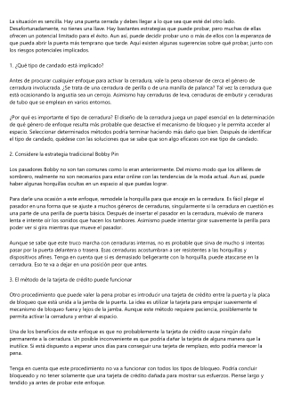De qué forma abrir una cerradura sin llave