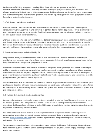 Formas de desbloquear una cerradura sin llaves
