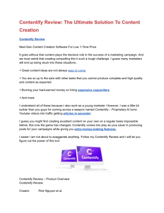 Contentify Review_ The Ultimate Solution To Content Creation