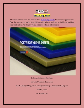 Plastic Slip Sheet  Plasticssheets