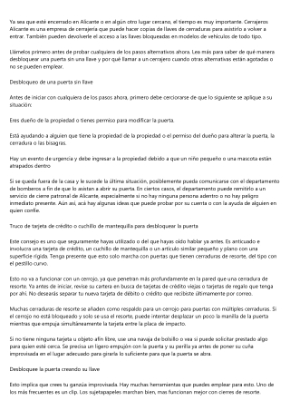 Maneras practicas para abrir una cerradura sin llave