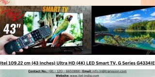 Itel 109.22 cm (43 Inches) Ultra HD (4K) LED Smart TV, G Series G4334IE (1)