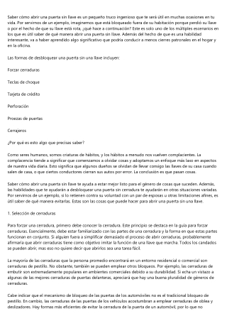 De qué manera abrir una puerta cerrada sin la llave