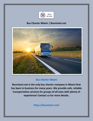 Bus Charter Miami | Busmiami.net