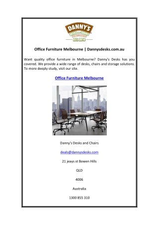 Office Furniture Melbourne  Dannysdesks.com.au