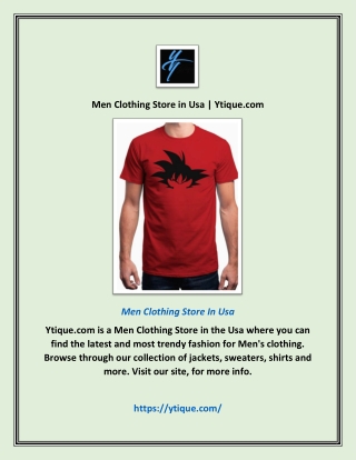 Men Clothing Store in Usa | Ytique.com