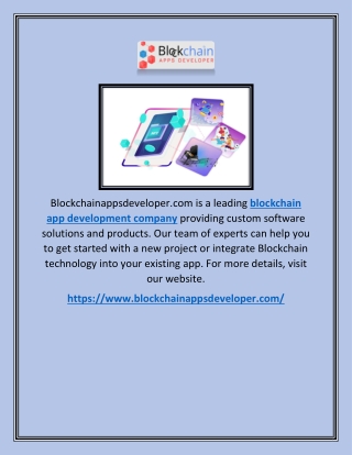 Blockchain App Development Company | Blockchainappsdeveloper.com
