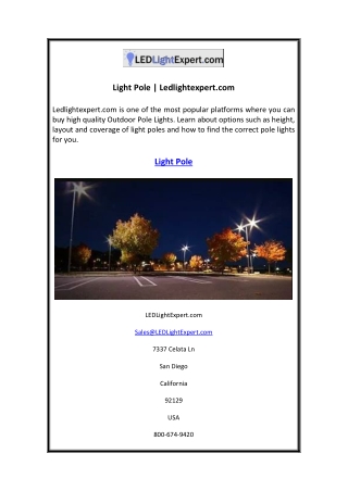 Light Pole Ledlightexpert.com