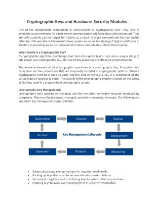 Cryptographic Keys and Hardware Security Modules