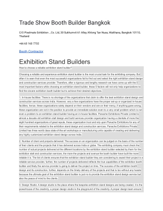 Trade Show Booth Builder Bangkok