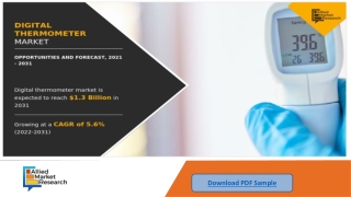 Digital Thermometer Market is projected to reach $1.3 billion by 2031