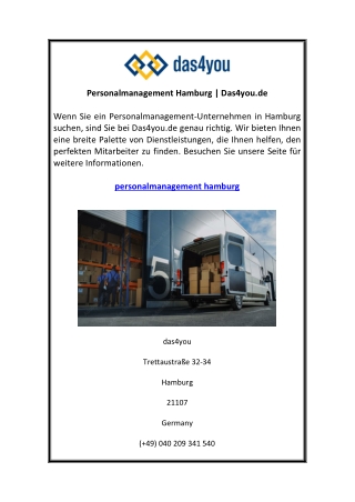 Personalmanagement Hamburg Das4you.de