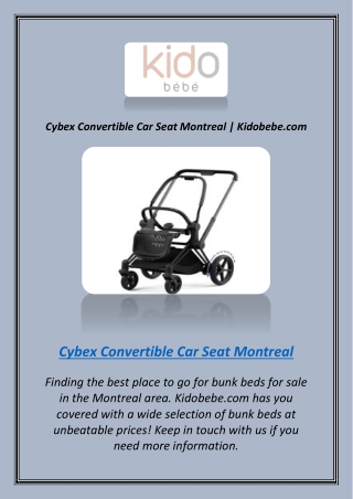 Cybex Convertible Car Seat Montreal | Kidobebe.com