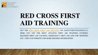 Red Cross First Aid Training | Safetyfirsttraining.ca