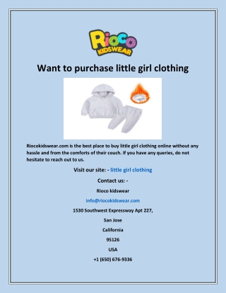 Want to purchase little girl clothing