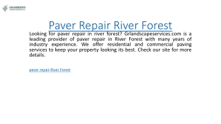 Paver Repair River Forest  Grlandscapeservices.com