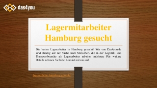 Lagermitarbeiter Hamburg gesucht | Das4you.de