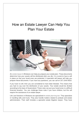 How An Estate Lawyer Can Help You Plan Your Estate